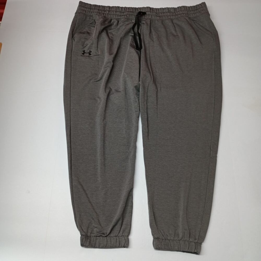 NWT Under Armour Women's UA Rival Gray Terry Joggers Plus Size 2X Drawstring